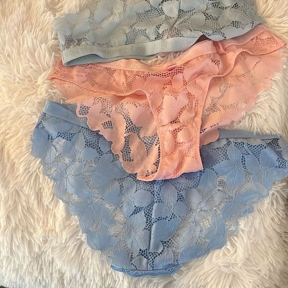 Juicy Couture Cheeky  Floral Lace Panties Set - 3pc  SZ L NWT SET .of 3 - Picture 7 of 8